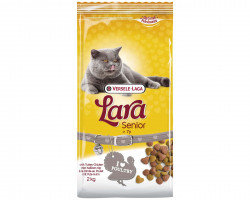 Croquettes poulet et dinde pour chats âgés Lara Senior Versele-Laga 2 kg