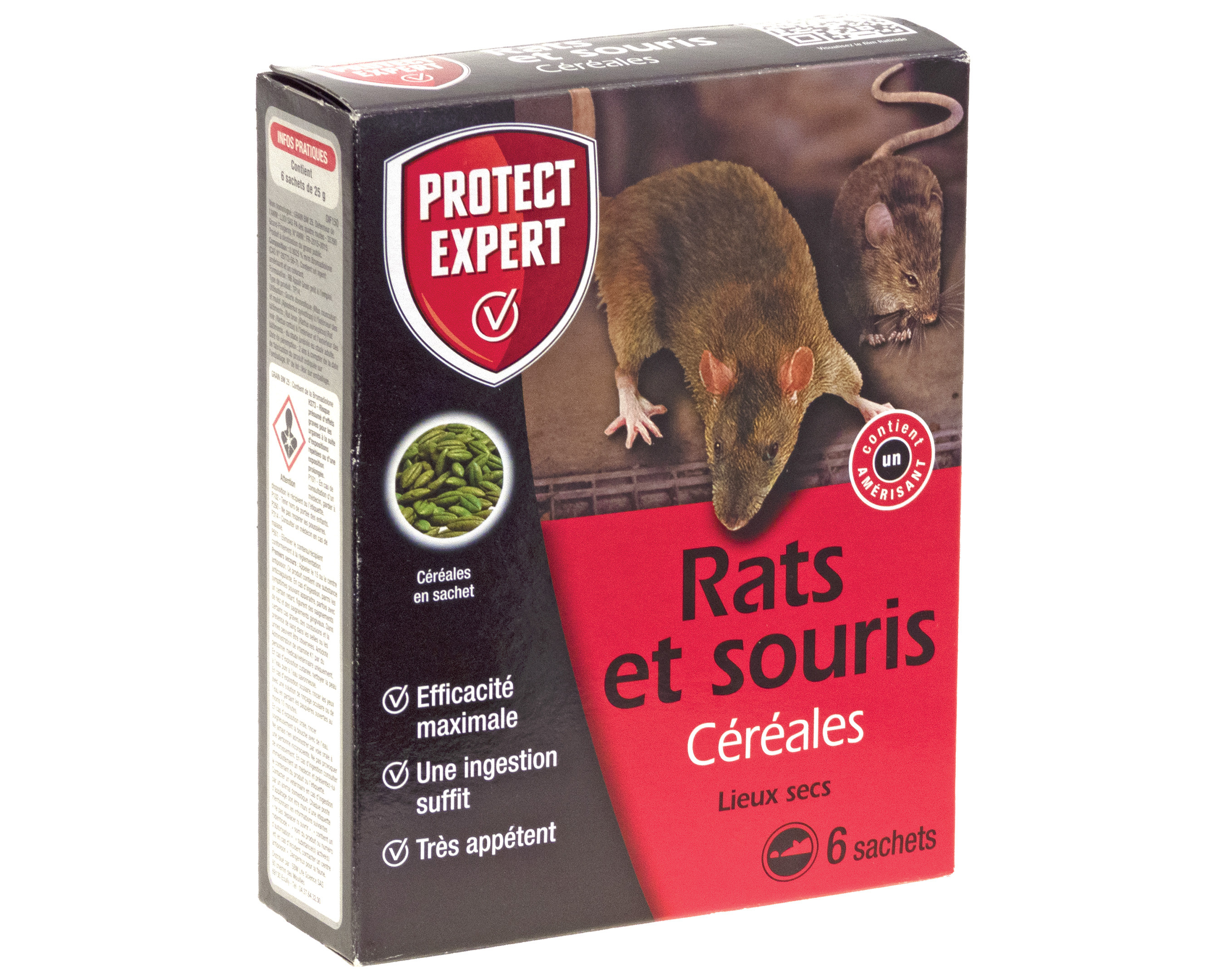 Raticide Souricide Protect Expert Rats et souris Céréales grains 6 sachets