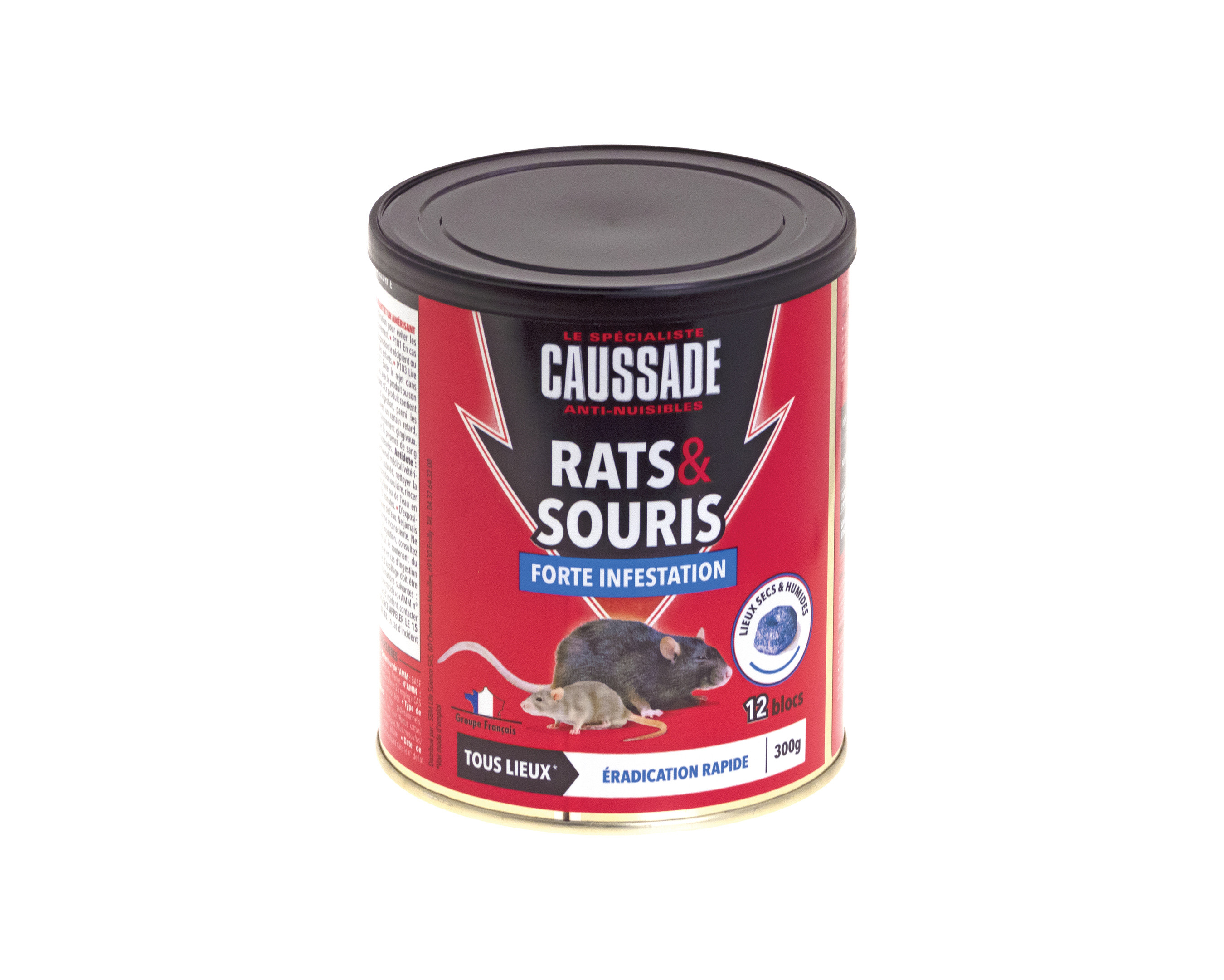 Raticide Souricide Caussade Rats & souris forte infestation • 12 blocs